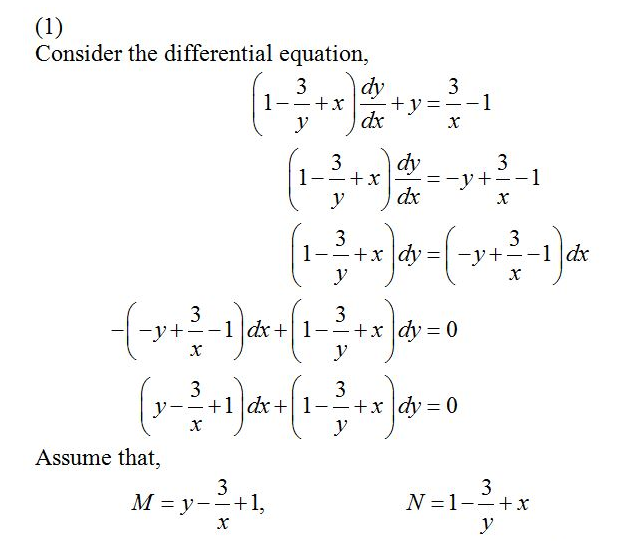 Solve The Following Differential Equation 1 1 3 Y X Dy Dx Y 3 X 1 2 Ln X Y X Dx Ln X Dy 3 X 2 Y 2 Y 4sin X Dx 2xy 4y 3cos X Dy 4 Tan X 8sin X Sin Y Dx 8cos X Cos Y Dy 0 5 1 Y 2sin 2x Dx Ycos 2x Dy 0 Wegglab